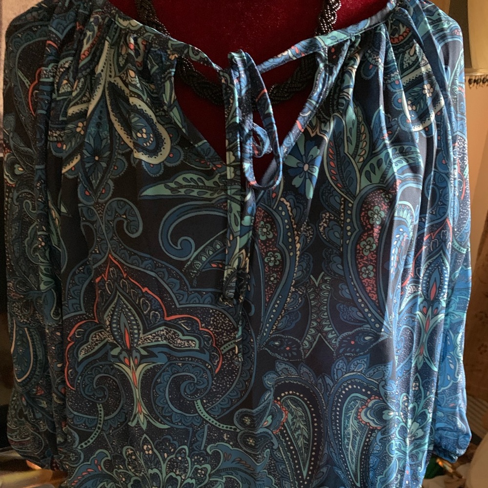 Alloy paisley blue blouse size XL